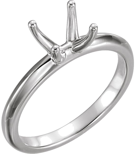 Sužadėtuvių Žiedas „Solitaire“ 14k white gold Round 6.5mm (1)