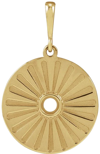 Pakabukas „Starburst Cabochon“ 14k yellow gold Round 3mm (4)