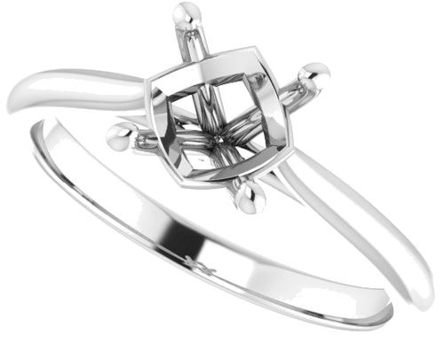 Platinum 7 mm Round Solitaire Engagement Ring Mounting (5)