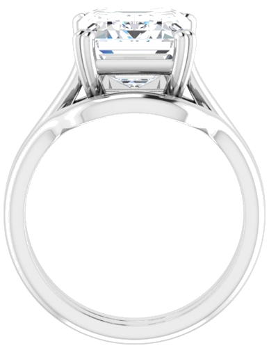 Sužadėtuvių Žiedas „Double Claw-Prong Solitaire“ 14k white gold Emerald 11mm x 9mm (7)