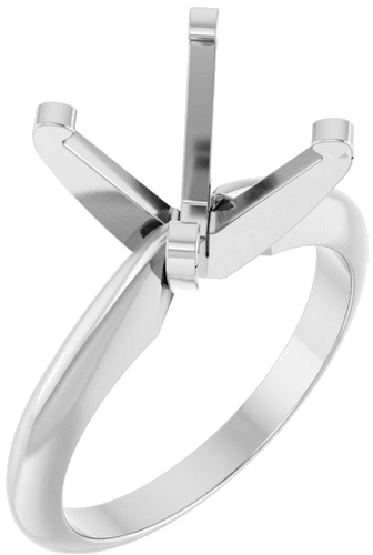 Sužadėtuvių Žiedas „Solitaire“ 14k white gold Square 7mm (1)