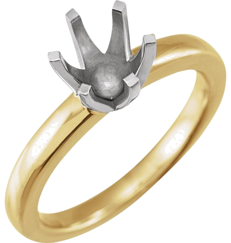 Sužadėtuvių Žiedas „Tall Solstice Solitaire®“ 585 Baltojo Ir Geltonojo Aukso Round 5.8mm (1)