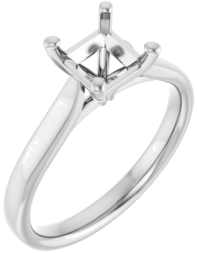 14K X1 White 5.5 mm Square Engagement Ring Mounting (1)