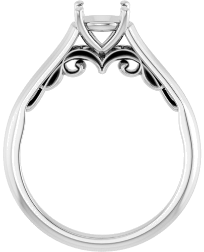 Sužadėtuvių Žiedas „Solitaire“ 585 Baltojo Aukso Round 6.5mm (2)