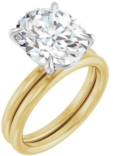 Sužadėtuvių Žiedas „Claw-Prong Solitaire“ 14k yellow/white gold Oval 12mm x 10mm (6)