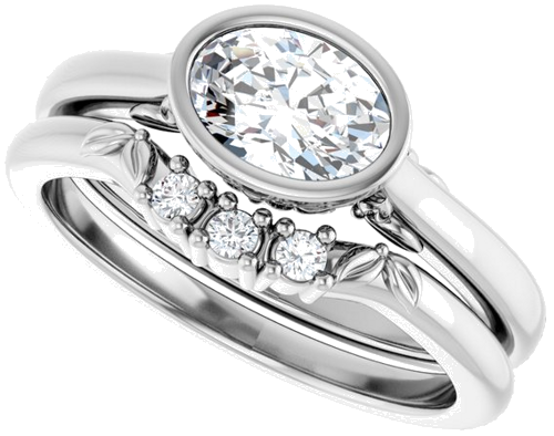 Sterling Silver 7x5 mm Oval Solitaire Engagement Ring Mounting (10)