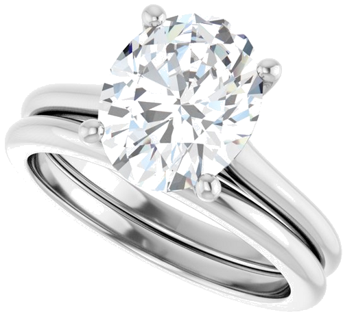 Sužadėtuvių Žiedas „Accented“ 950 Platinos Oval 10mm x 8mm (10)