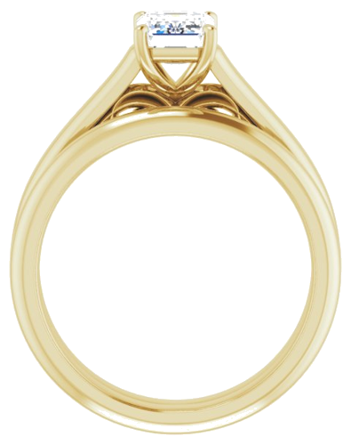 Sužadėtuvių Žiedas „Sculptural“ 14k yellow gold Emerald 7mm x 5mm (7)