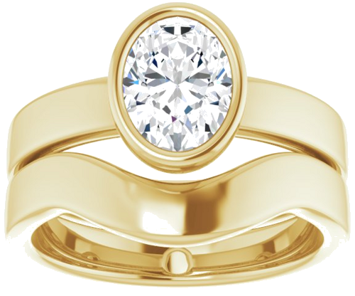 14K Yellow 8x6 mm Oval Solitaire Engagement Ring Mounting (8)