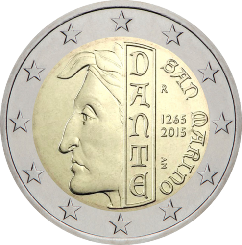 2015 Сан Марино Данте Алигиери - монета от 2 евро (3)