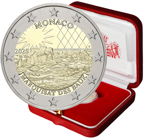 2025 Monakas Marquis of Baux 2 eurų moneta (1)