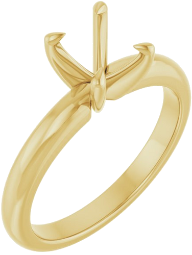 14K Yellow 8x6 mm Oval Solitaire Engagement Ring Mounting (1)