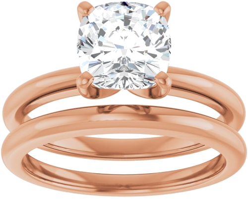 Sužadėtuvių Žiedas 14k rose gold Cushion 7mm (8)