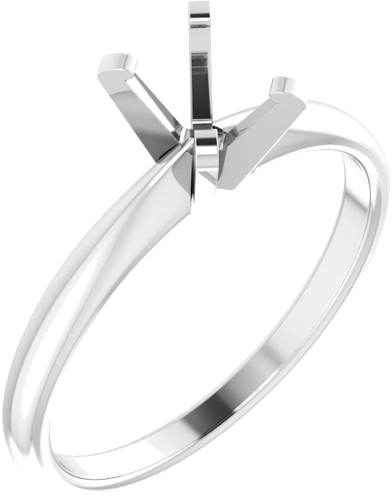 Sužadėtuvių Žiedas „Solitaire“ 585 Baltojo Aukso Emerald 6mm x 4mm (1)