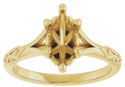 Sužadėtuvių Žiedas „Solitaire Sculptural“ 14k yellow gold Marquise 10mm x 5mm (3)