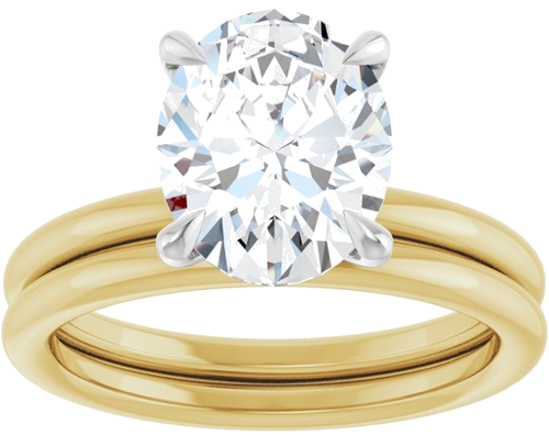 Sužadėtuvių Žiedas „Claw-Prong Solitaire“ 14k yellow/white gold Oval 10mm x 8mm (8)