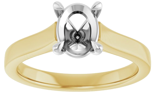 Sužadėtuvių Žiedas „Claw-Prong“ 14k yellow/white gold Oval 8mm x 6mm (3)