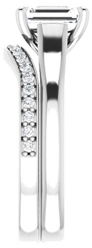 Sužadėtuvių Žiedas „Solitaire“ 585 Baltojo Aukso Emerald 7mm x 5mm (9)