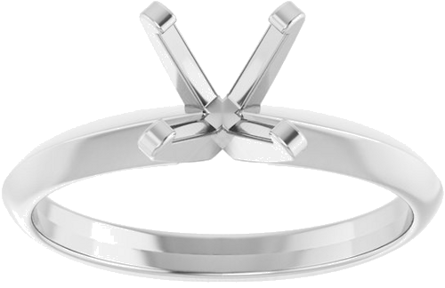 14K White 6.5 mm Round Solitaire Engagement Ring Mounting (3)