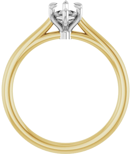 Sužadėtuvių Žiedas „Claw-Pong“ 14k yellow/white gold Marquise 9mm x 4.5mm (2)