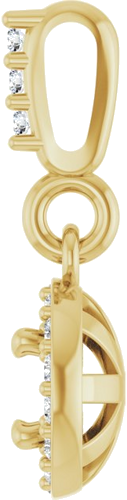 Pakabukas „Halo-Style“ 14k yellow gold Round 3.5mm (3)
