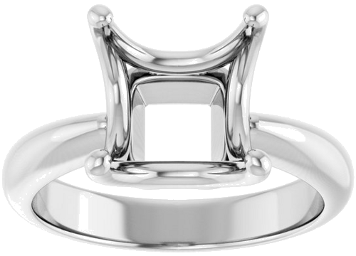 Sužadėtuvių Žiedas „Solitaire Crown-Inspired“ 14k white gold Asscher 9mm (3)