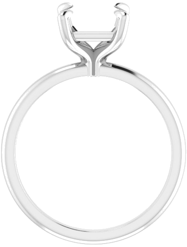 14K White  6.5x6.5 mm Square Solitaire Engagement Ring Mounting (2)