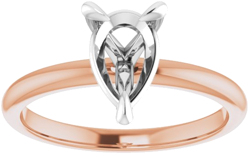 Sužadėtuvių Žiedas „Solitaire“ 585 Baltojo Ir Rožinis Aukso Pear Shape 9mm x 6mm (3)