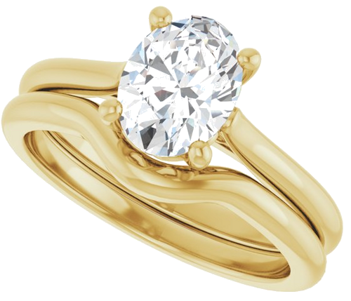 Sužadėtuvių Žiedas „Solitaire“ 585 Geltonojo Aukso Oval 8mm x 6mm (10)