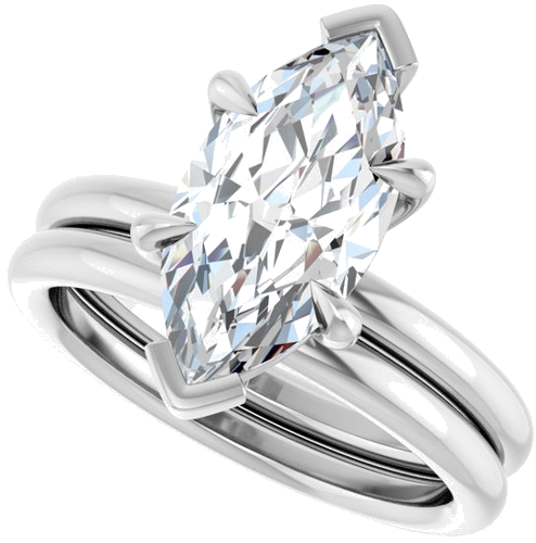 Sužadėtuvių Žiedas „Claw-Prong Solitaire“ 14k white gold Marquise 14mm x 7mm (10)