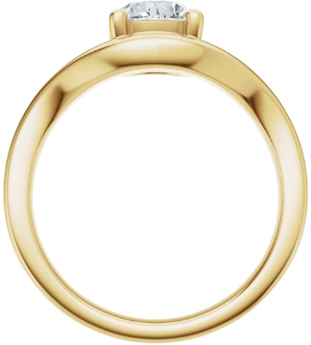 Sužadėtuvių Žiedas „Solitaire Asymmetric“ 14k yellow gold Round 6.5mm (2)