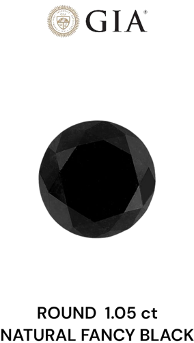 1.05 carat Fancy Black-VVS2 Excellent cut Natūralus Round Deimantas (1)