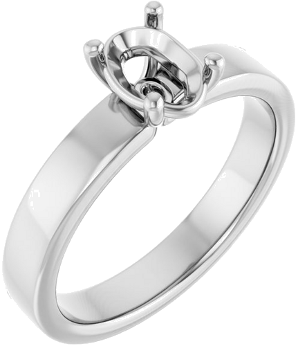 Sužadėtuvių Žiedas „Solitaire“ 925 Sidabro Oval 7mm x 5mm (1)