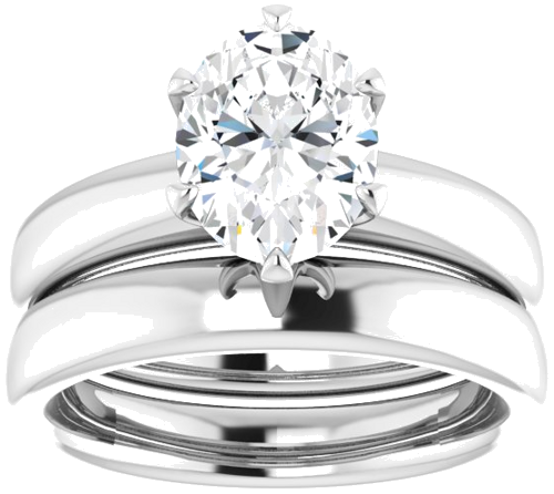 Sužadėtuvių Žiedas „Solstice Solitaire®“ 14k white gold Oval 9mm x 7mm (8)