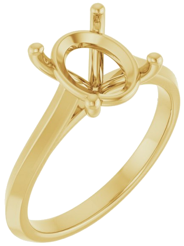 Sužadėtuvių Žiedas „Solitaire“ 585 Geltonojo Aukso Oval 10mm x 8mm (1)