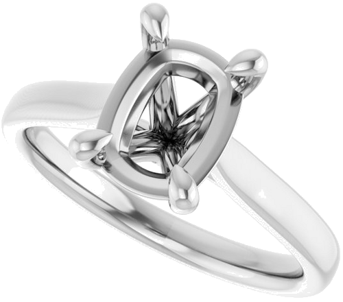 Sužadėtuvių Žiedas „Claw-Prong Solitaire“ 14k white gold Elongated Cushion 9mm x 7mm (5)