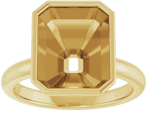 Sužadėtuvių Žiedas „Bezel-Set Solitaire“ 14k yellow gold Emerald 11mm x 9mm (3)