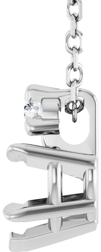 Pakabukas „Accented Heart“ 14k white gold Heart 5mm (3)