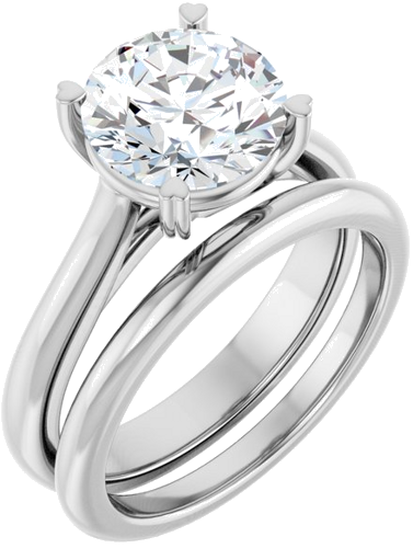 Sužadėtuvių Žiedas „Hearts on Top™“ 14k white gold Round 8.8mm (6)