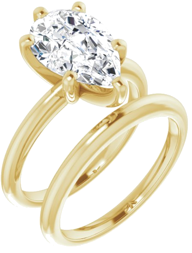 14K Yellow  12x8 mm Pear Solitaire Engagement Ring Mounting (6)
