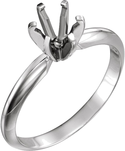 Sužadėtuvių Žiedas „Pre-Notched Solitaire“ 585 Baltojo Aukso Round 5.7mm x 6mm (1)