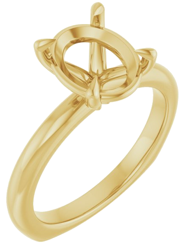 Sužadėtuvių Žiedas „Claw-Prong Euro Shank“ 14k yellow gold Oval 10mm x 8mm (1)