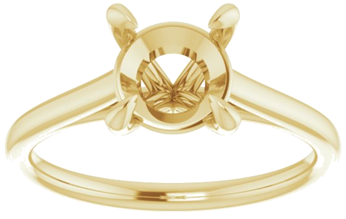 14K Yellow  7.4 mm Round Solitaire Engagement Ring Mounting (3)