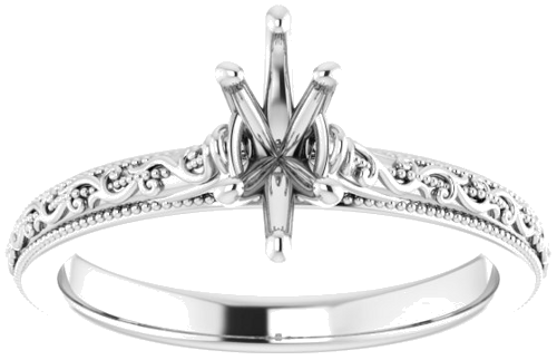 14K White  8x4 mm Marquise Solitaire Engagement Ring Mounting (3)