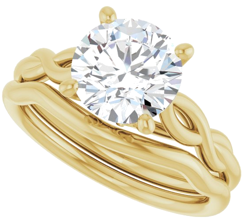 14K Yellow  8 mm Round Solitaire Engagement Ring Mounting (10)