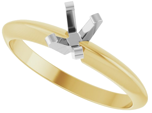 Sužadėtuvių Žiedas „Solitaire“ 14k yellow/white gold Oval 6mm x 4mm (5)