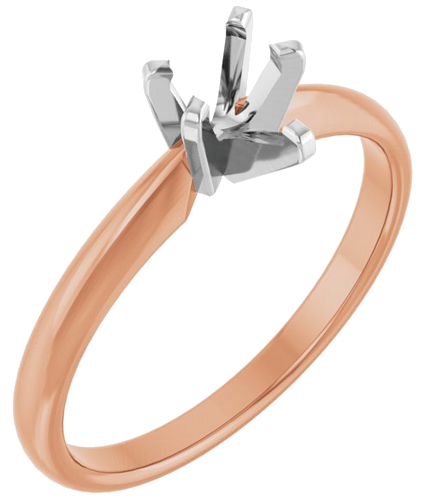Sužadėtuvių Žiedas „Solitaire“ 14k rose/white gold Pear 6mm x 4mm (1)