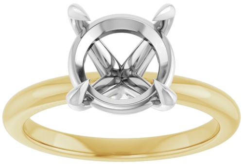 Sužadėtuvių Žiedas „Claw-Prong“ 14k yellow/white gold Round 9.4mm (3)