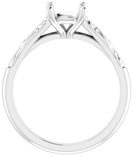 14K White 7 mm Round Solitaire Engagement Ring Mounting (2)