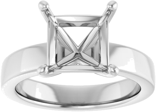 Sužadėtuvių Žiedas 14k white gold Square 8mm (3)